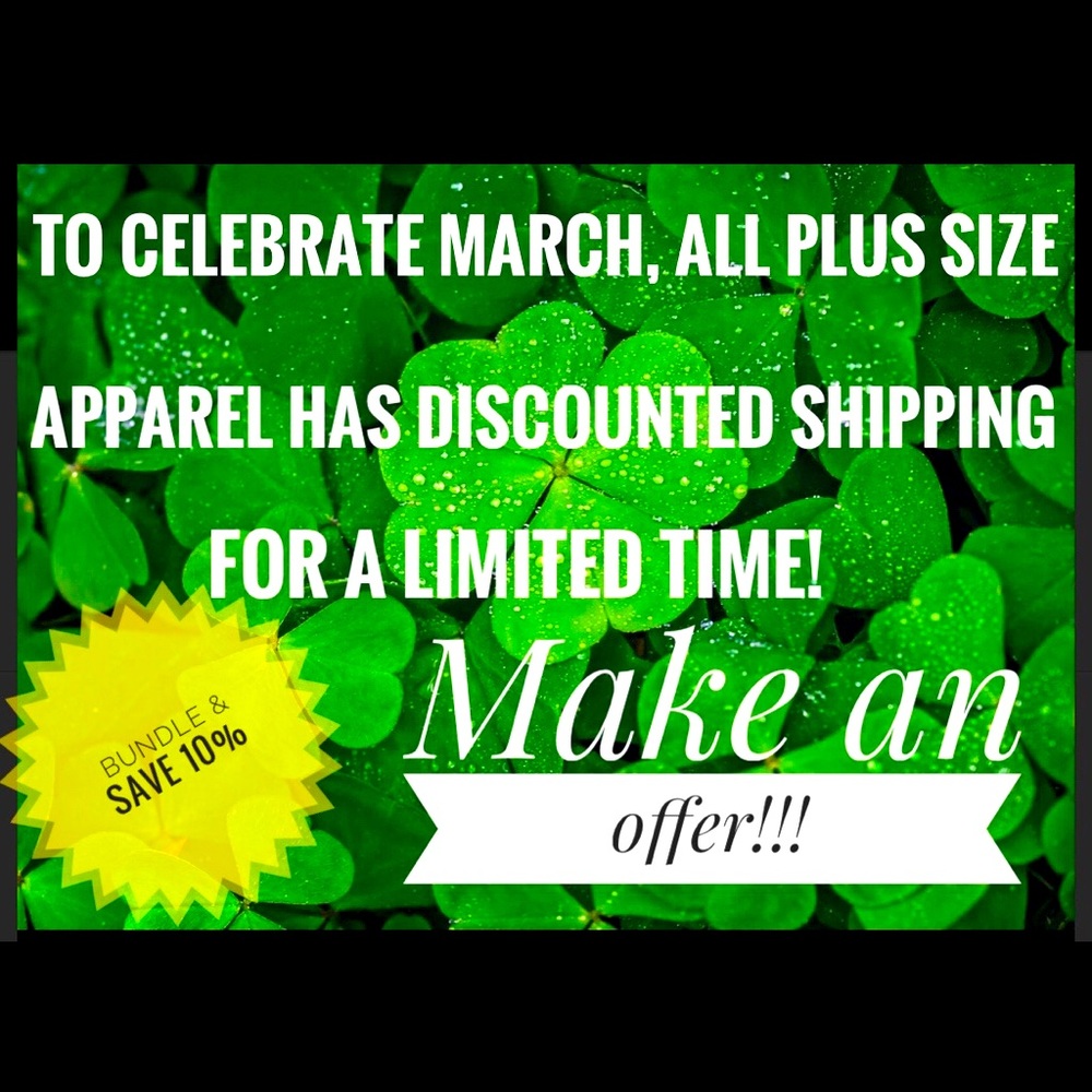 All PLUS SIZE DISCOUNTED SHIPPING for a limited time.